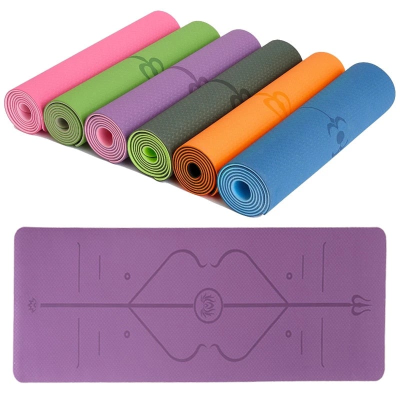 Non-Slip Yoga Mat with Alignment Lines - Buyerana