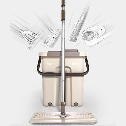 Hands-Free Flat Mop & Bucket Set - Buyerana