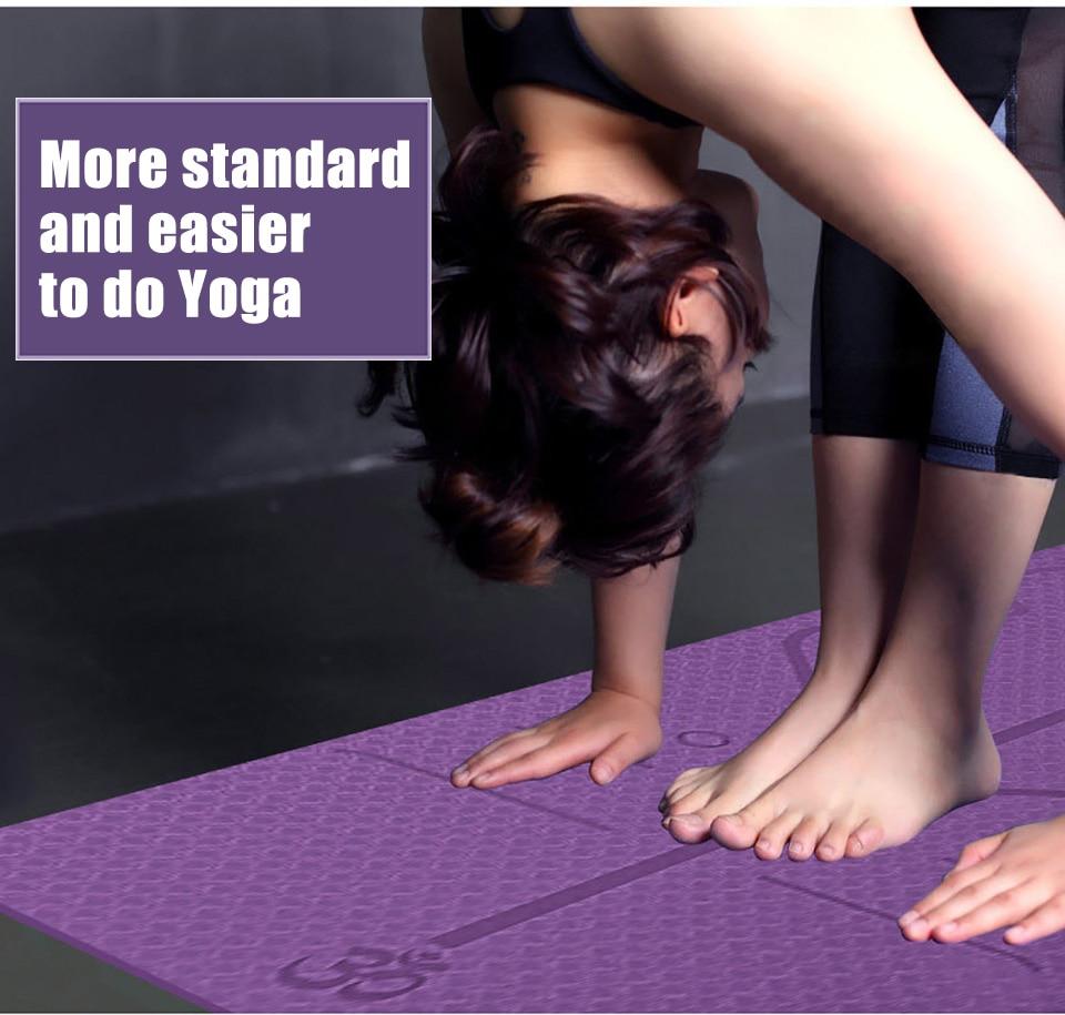 Non-Slip Yoga Mat with Alignment Lines - Buyerana