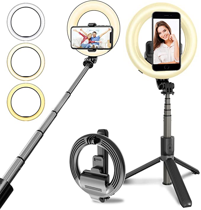 Portable 4-in-1 Selfie Stick with Tripod & LED - Buyerana