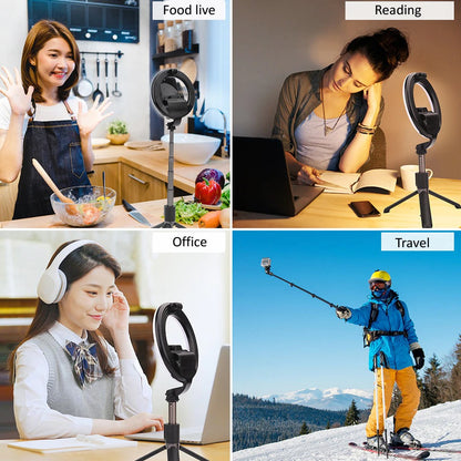 Portable 4-in-1 Selfie Stick with Tripod & LED - Buyerana