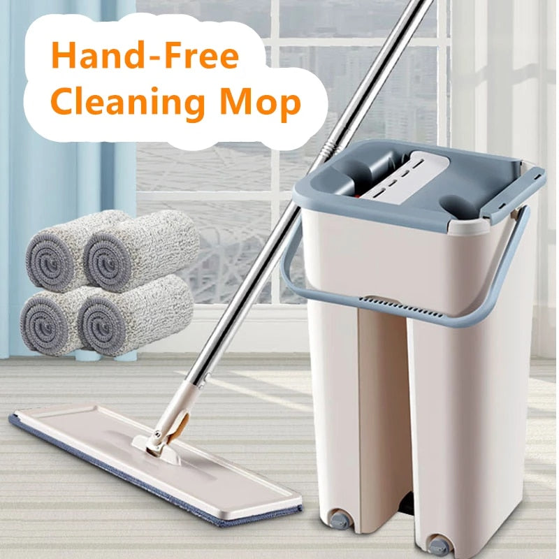 Hands-Free Flat Mop & Bucket Set - Buyerana
