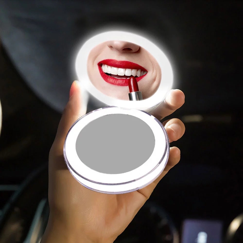 Rechargeable LED Handheld Makeup Mirror - Buyerana