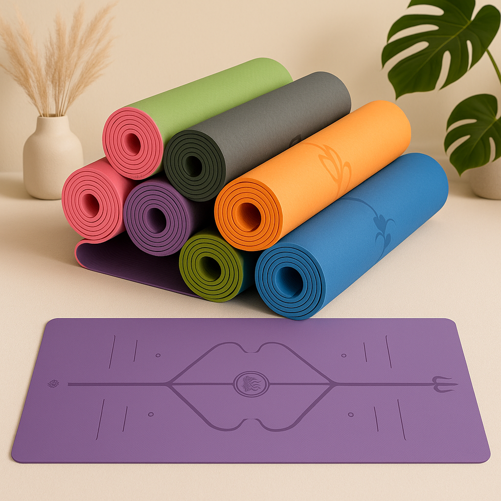 Non-Slip Yoga Mat with Alignment Lines - Buyerana