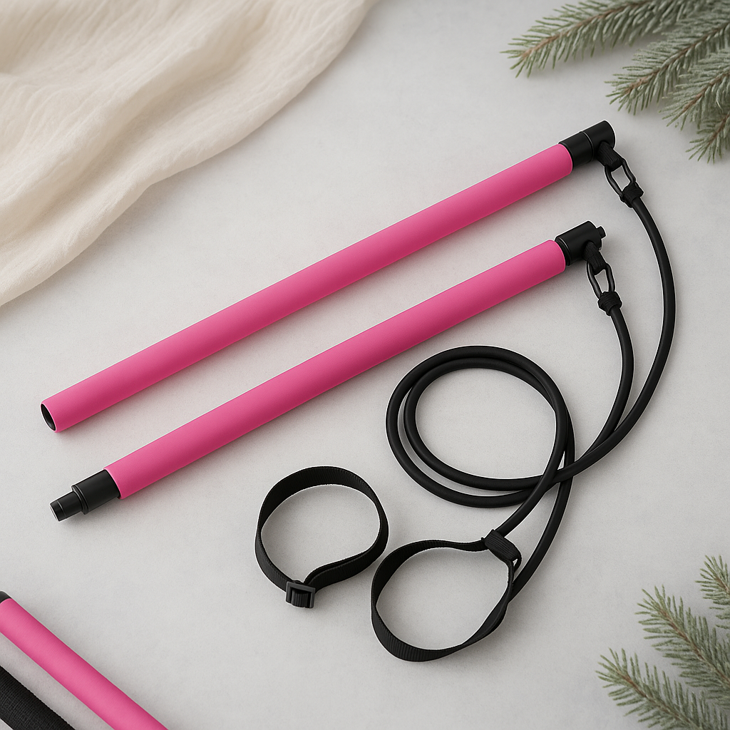 Pilates Squat Resistance Bar with Bands - Buyerana