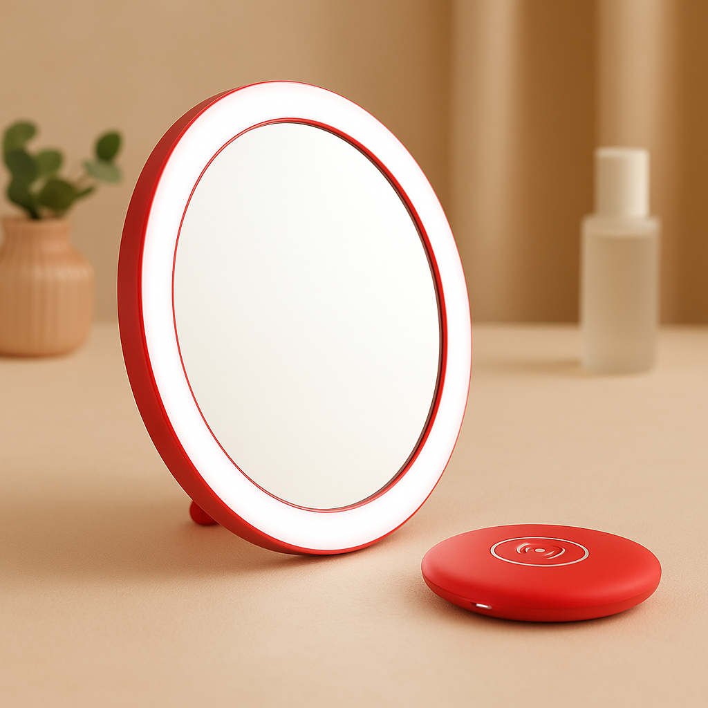 Rechargeable LED Handheld Makeup Mirror - Buyerana