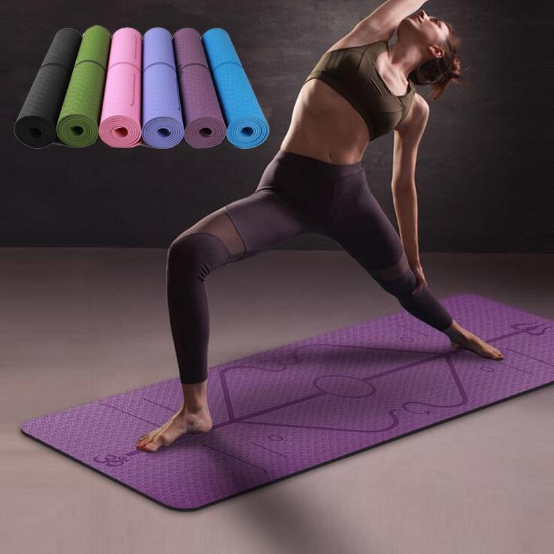 Non-Slip Yoga Mat with Alignment Lines - Buyerana