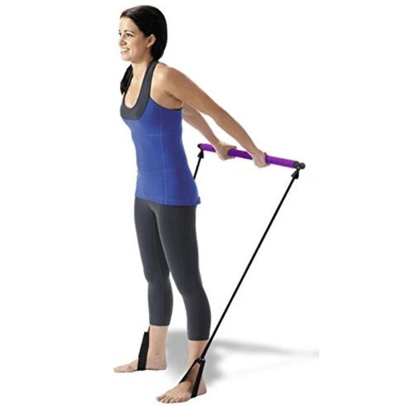 Pilates Squat Resistance Bar with Bands - Buyerana