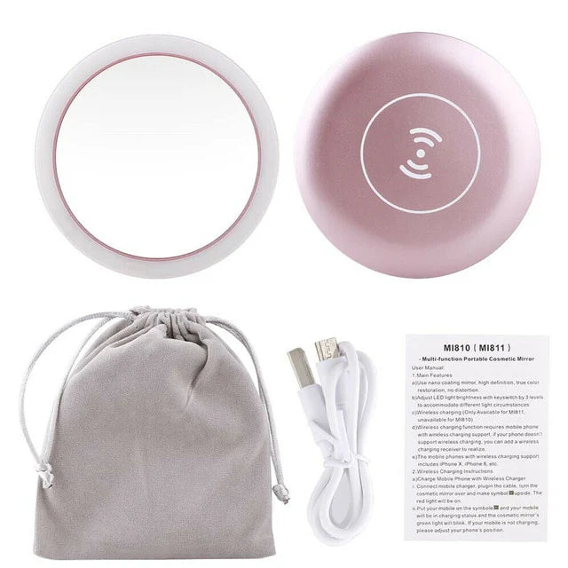 Rechargeable LED Handheld Makeup Mirror